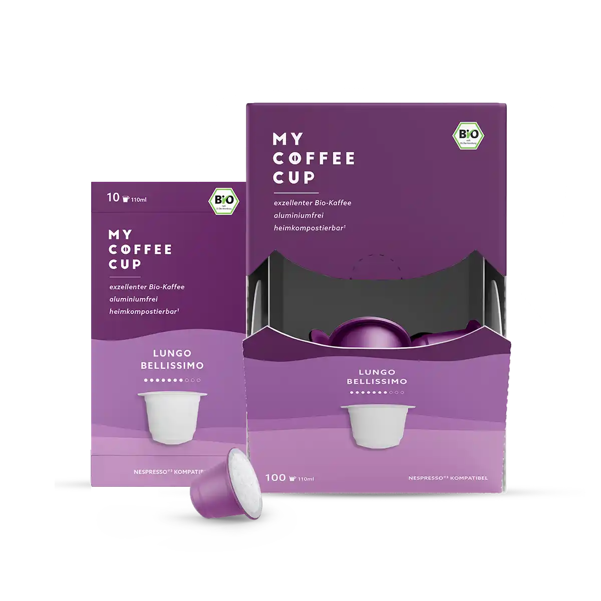 Nespresso kompatible Kapseln - bio lungo bellissimo - MyCoffeeCup.de