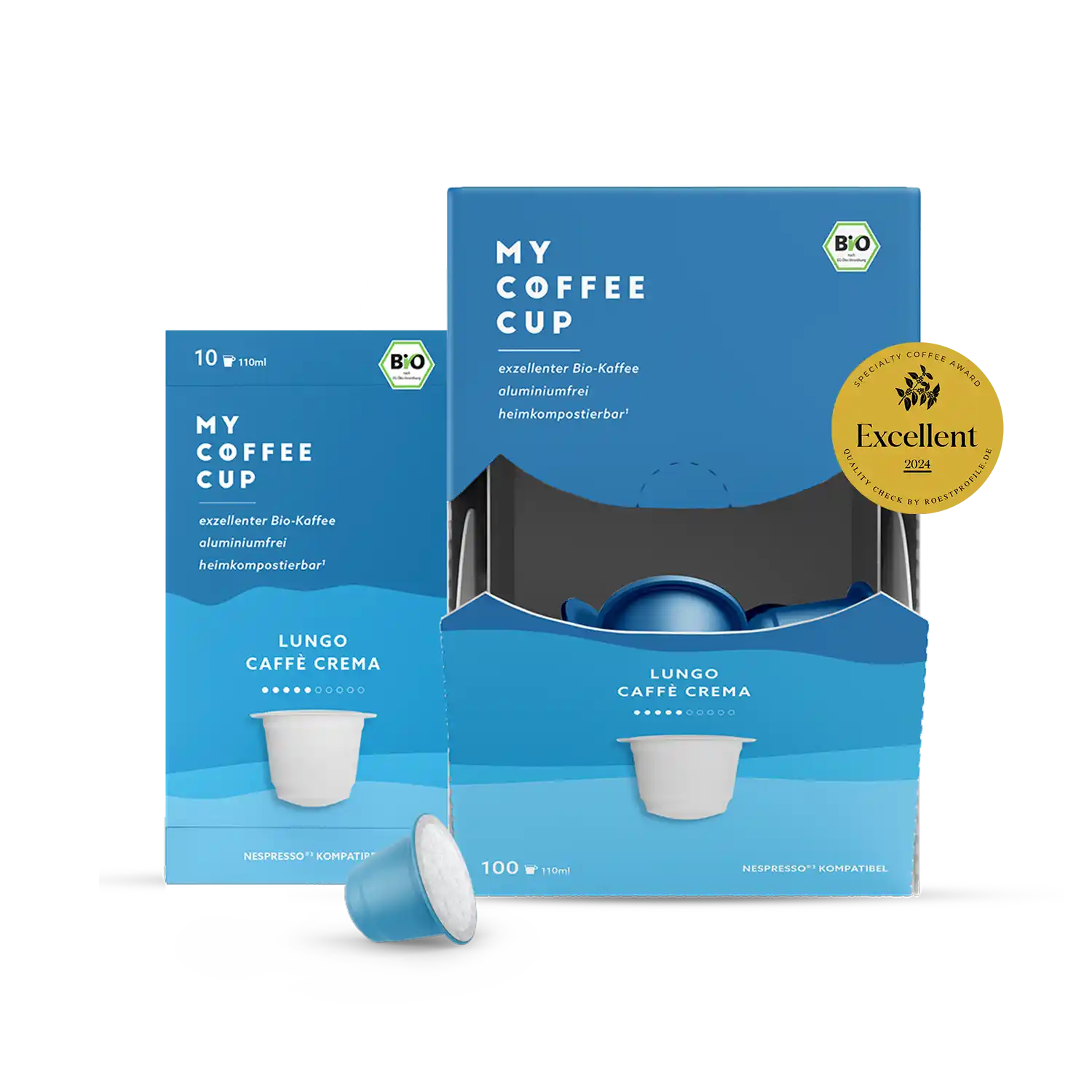 Nespresso kompatible Kapseln - lungo caffé crema - MyCoffeeCup.de