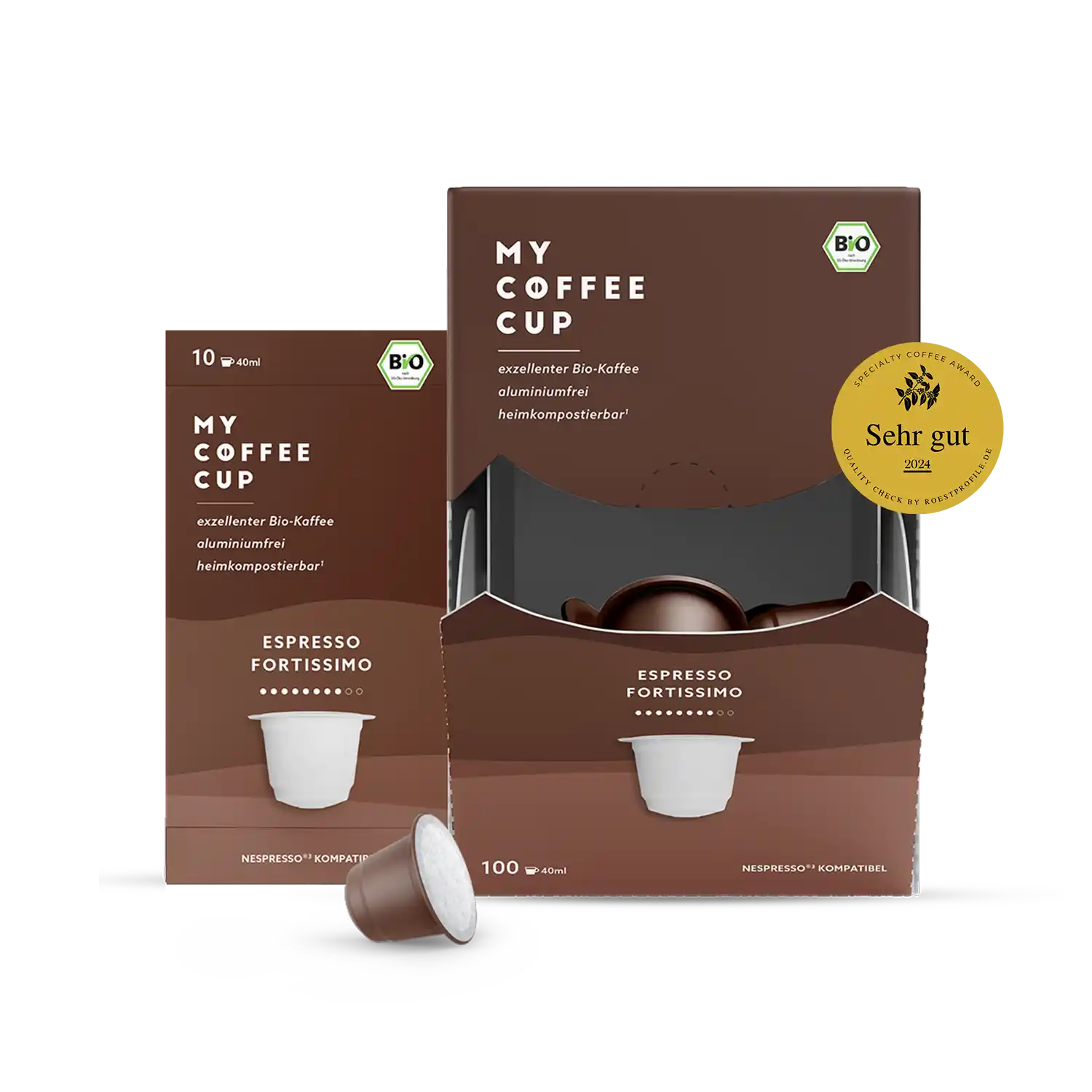 Nespresso kompatible Kapseln - bio espresso fortissimo - MyCoffeeCup.de
