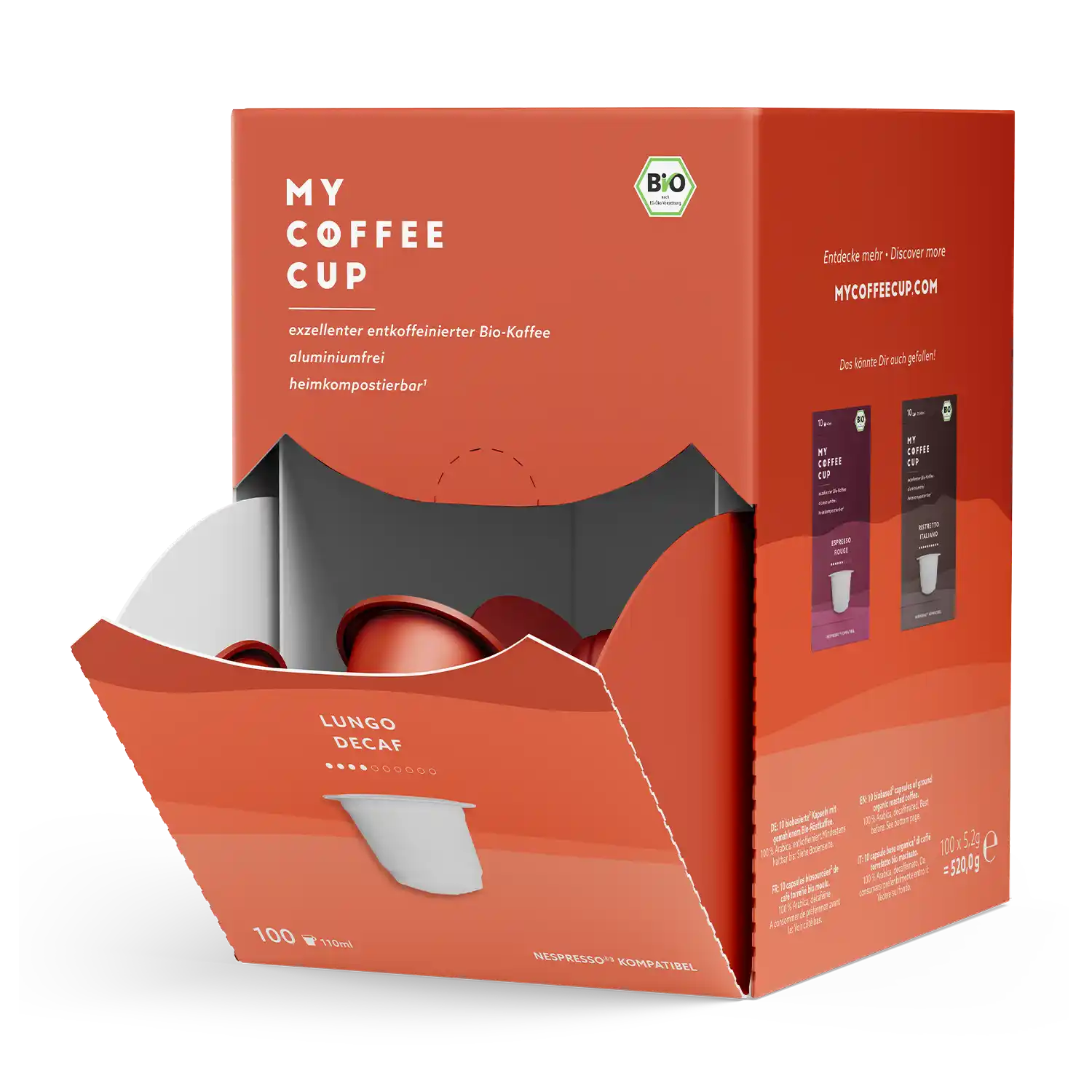 Nespresso kompatible Kapseln - lungo decaf - MyCoffeeCup.de