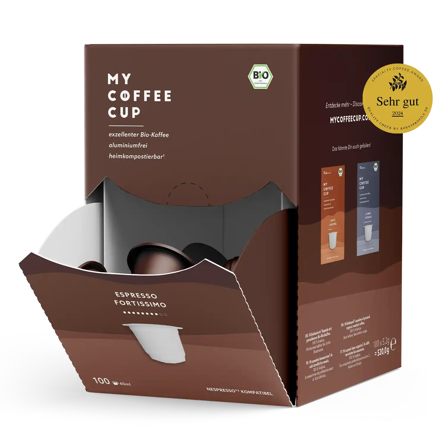 Nespresso kompatible Kapseln - bio espresso fortissimo - MyCoffeeCup.de