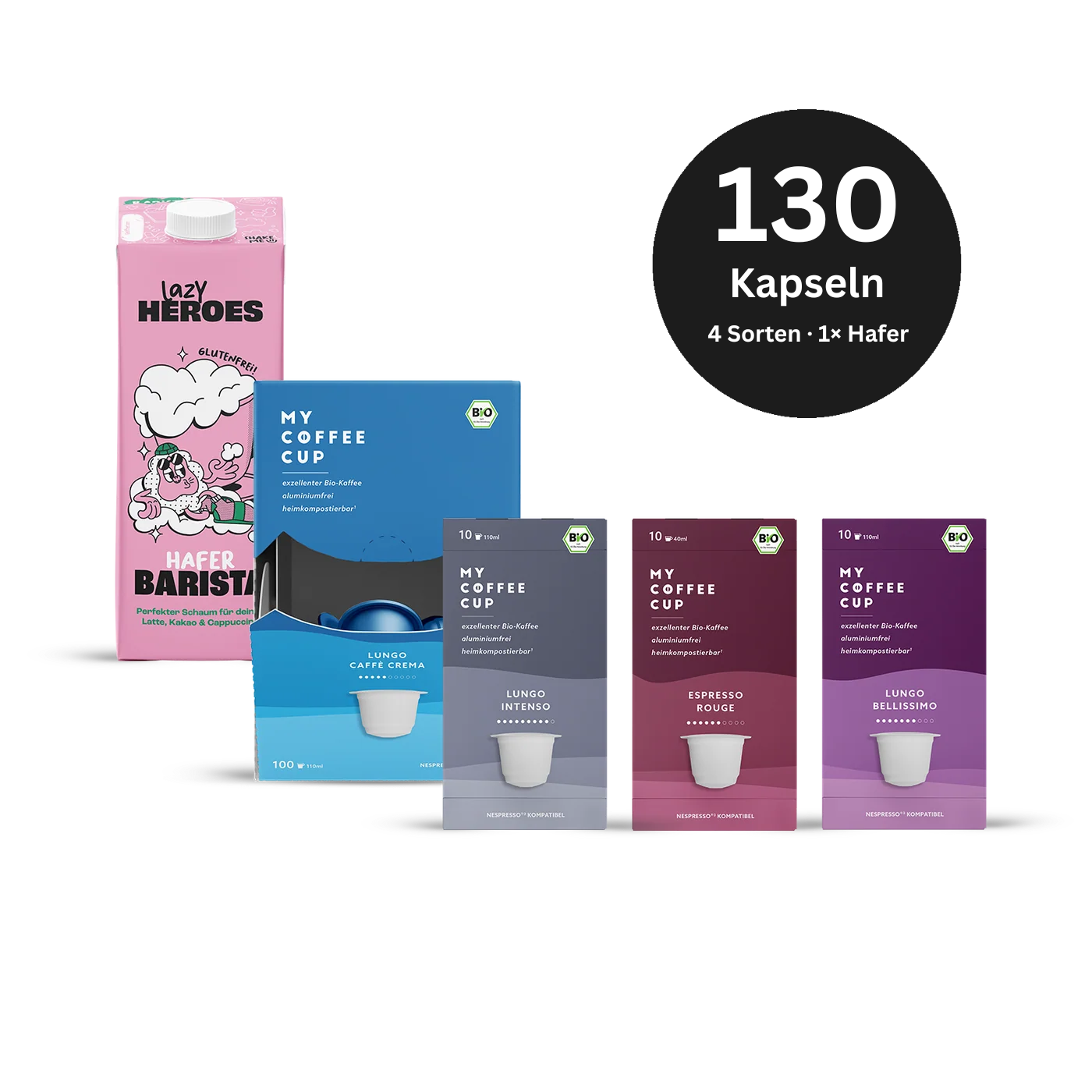 Daily Coffee Ritual Box mit Caffè Crema Mega Box, drei weiteren Sorten und Hafer Barista